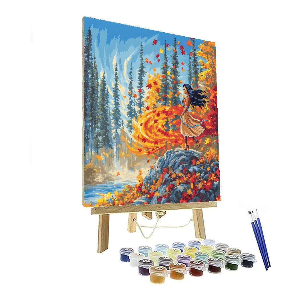 Pocahontas Autumn Forest Breeze Disney Inspired Paint by numbers art