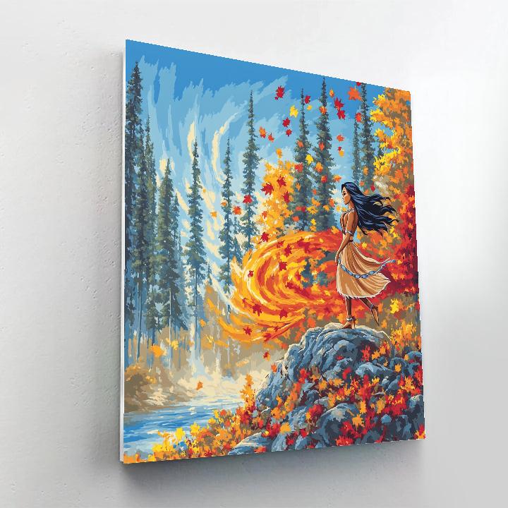 Pocahontas Autumn Forest Breeze Disney Inspired Paint by numbers art