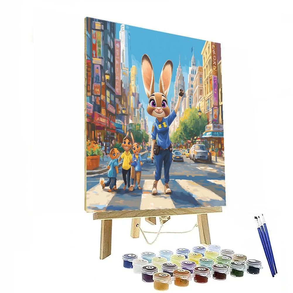 Judy Hopps City Crosswalk Patrol Disney Inspired DIY paint by numbers