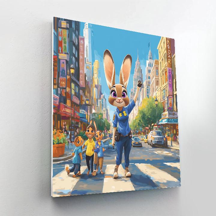 Judy Hopps City Crosswalk Patrol Disney Inspired DIY paint by numbers