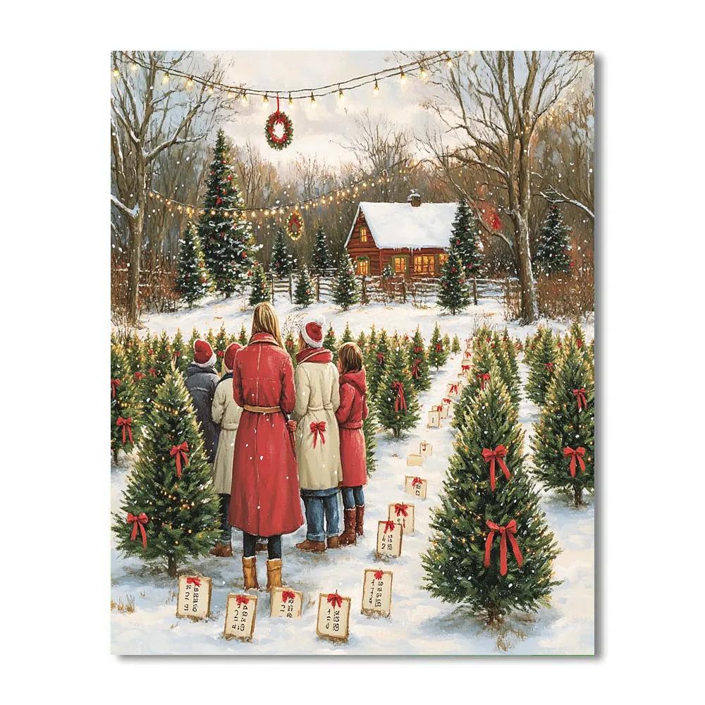 Tree Farm Family Portrait DIY paint by numbers