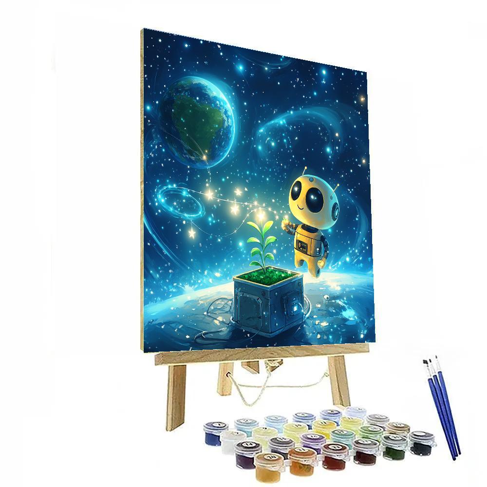 Wall E And Eve Starry Space Garden Disney Inspired Numbered painting kits