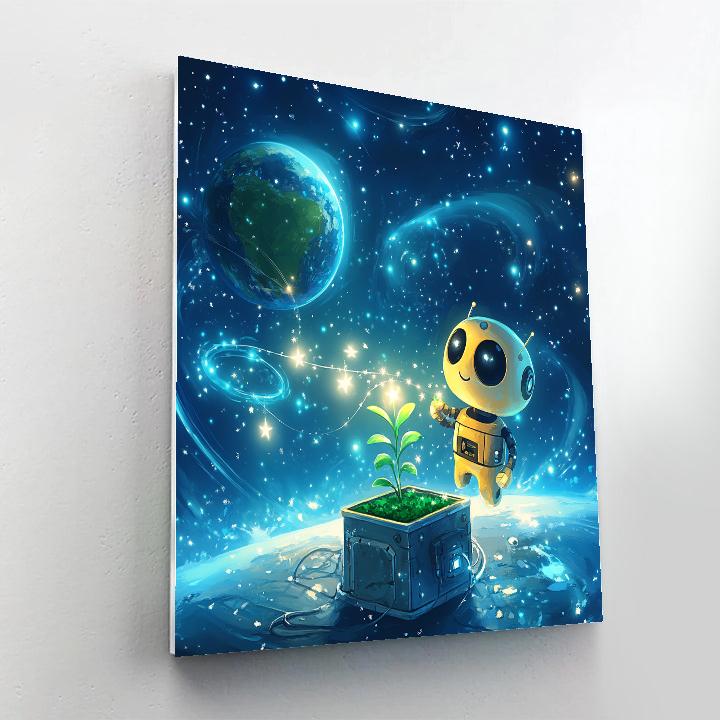 Wall E And Eve Starry Space Garden Disney Inspired Numbered painting kits