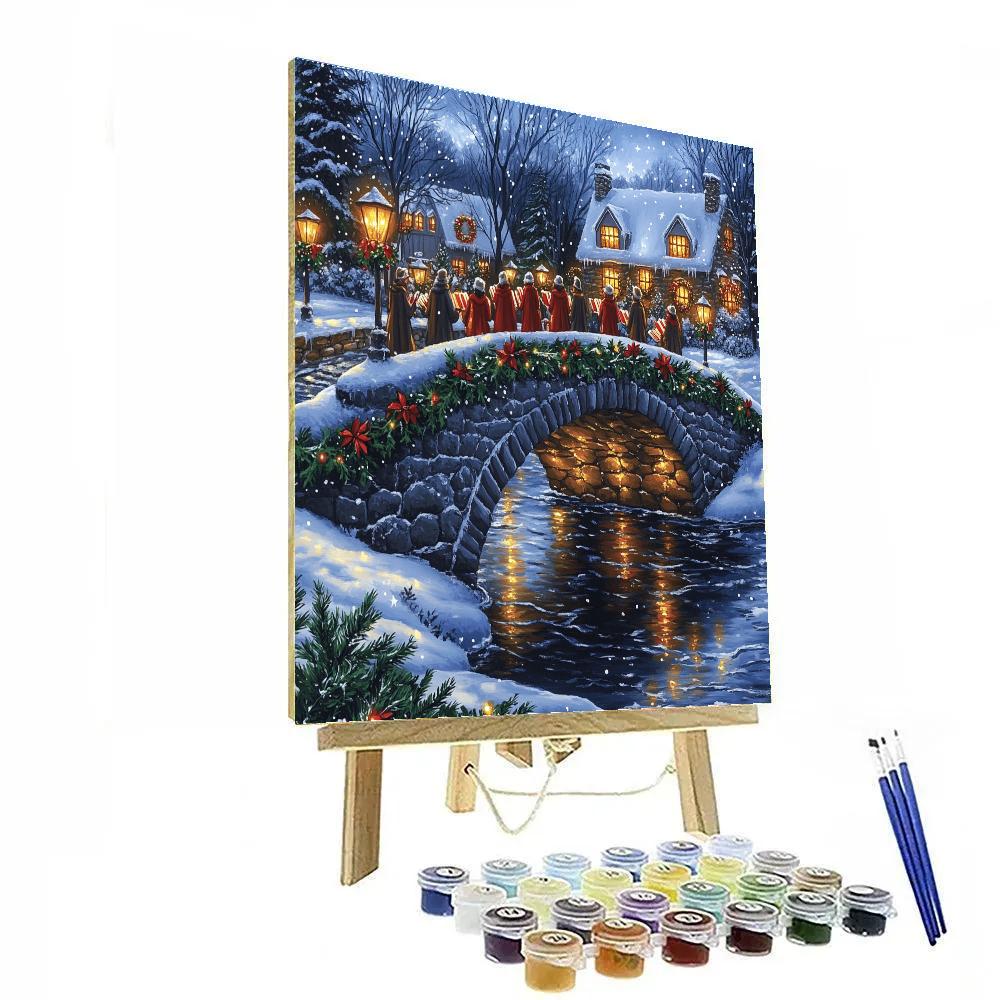 Carolers At The Candlelit Bridge DIY paint by numbers