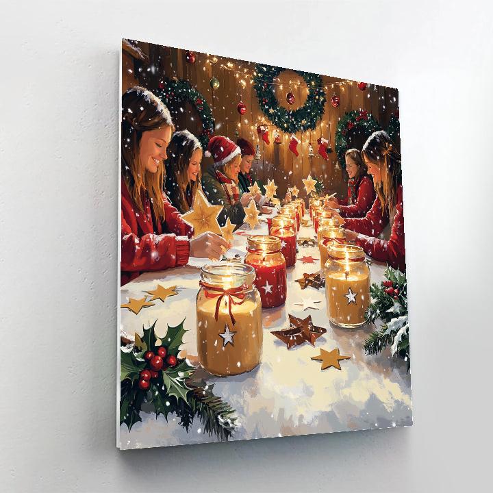 Christmas Candle Craft Circle Paint by numbers art