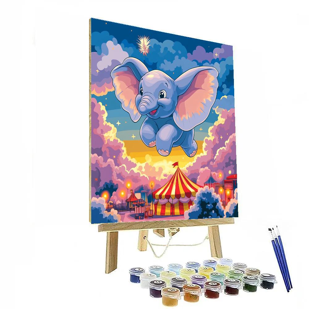 Dumbo Circus Sky Flight Disney Inspired painting number kit