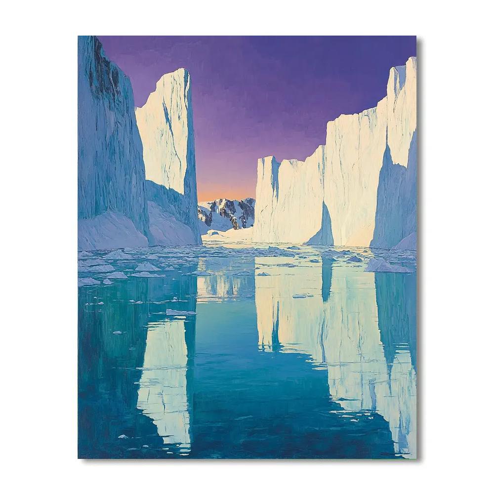 Lawren Harris Inspired Luminous Glacier Bay At Dusk Paint by numbers kits