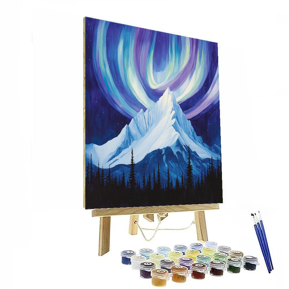 Lawren Harris Inspired Ascending Ridge Under Aurora Veil DIY paint by numbers