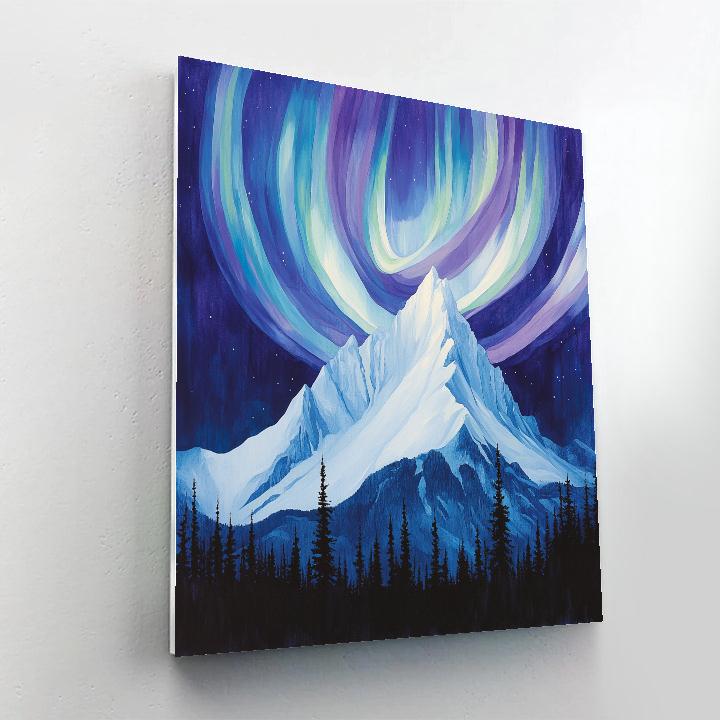 Lawren Harris Inspired Ascending Ridge Under Aurora Veil DIY paint by numbers