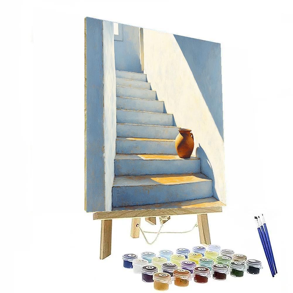 Johannes Vermeer Inspired Sunlit Delft Stairwell Niche painting number kit
