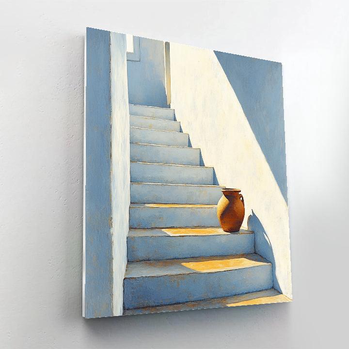 Johannes Vermeer Inspired Sunlit Delft Stairwell Niche painting number kit