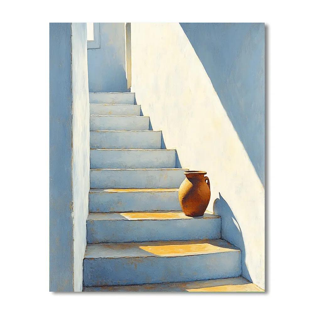 Johannes Vermeer Inspired Sunlit Delft Stairwell Niche painting number kit