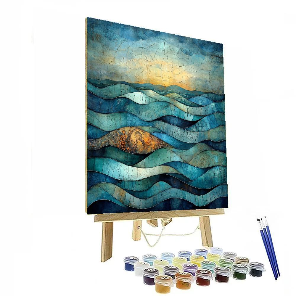 Max Ernst Inspired Tidal Map Of The Subconscious Number painting