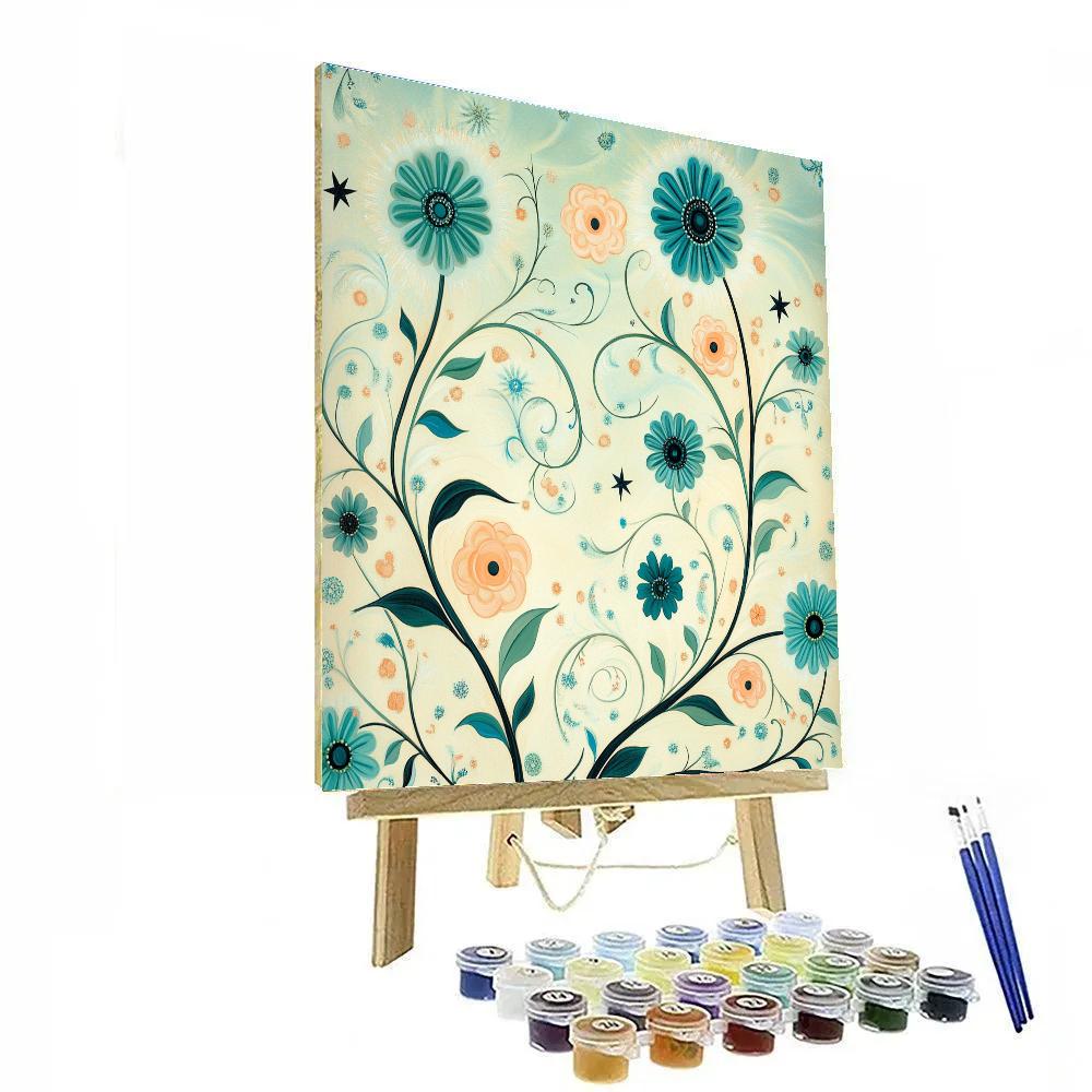 Alphonse Mucha Inspired Celestial Blooming Garden DIY paint by numbers