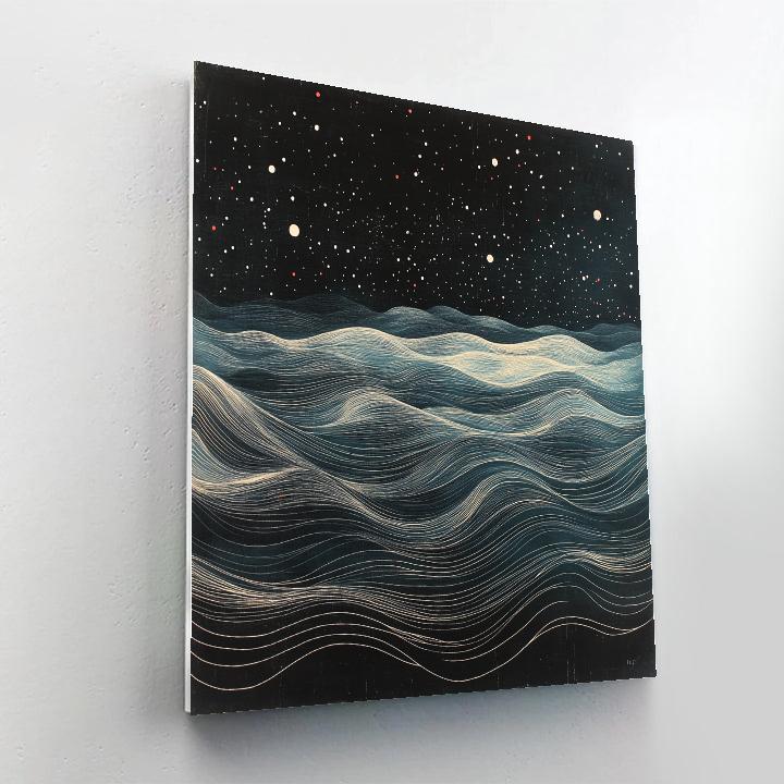 Jackson Pollock Inspired Nocturnal Pulse In Black And Silver DIY paint by numbers