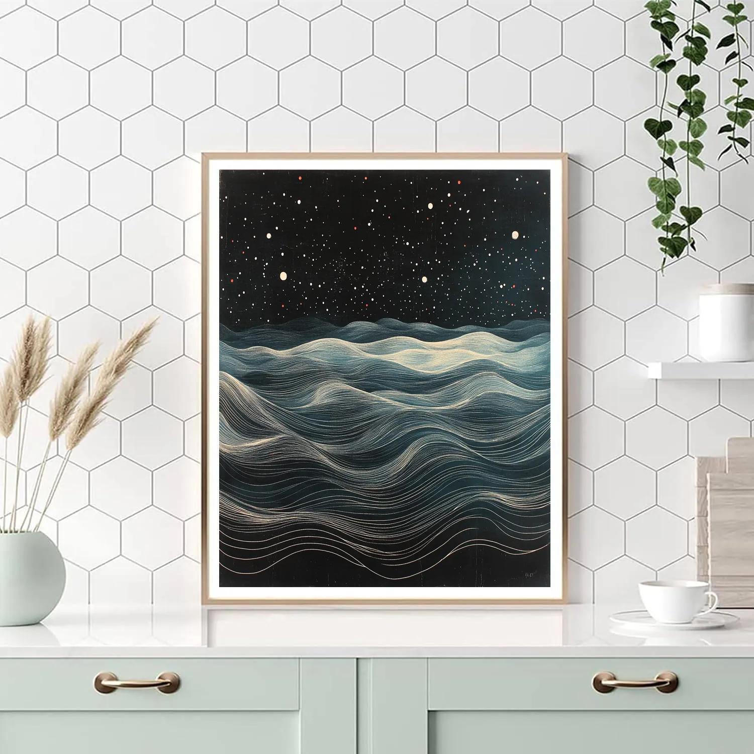 Jackson Pollock Inspired Nocturnal Pulse In Black And Silver DIY paint by numbers