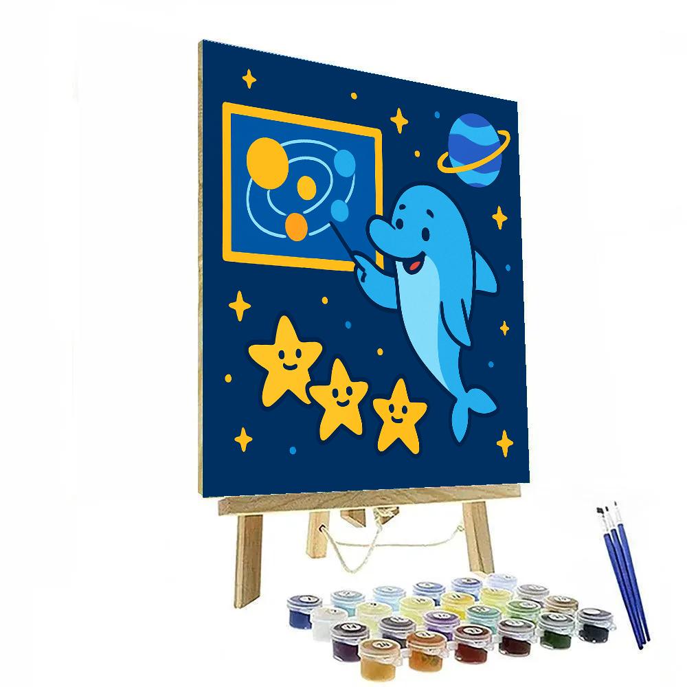 Galactic Dolphin Star School paint by numbers
