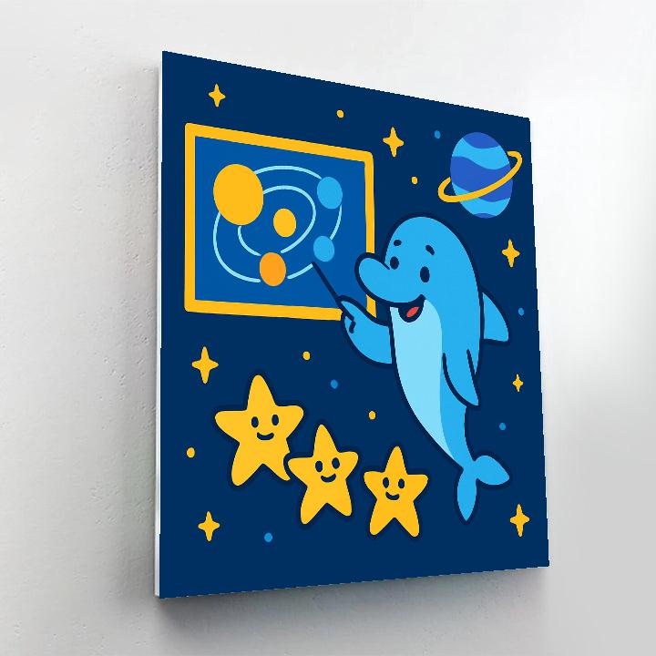 Galactic Dolphin Star School paint by numbers
