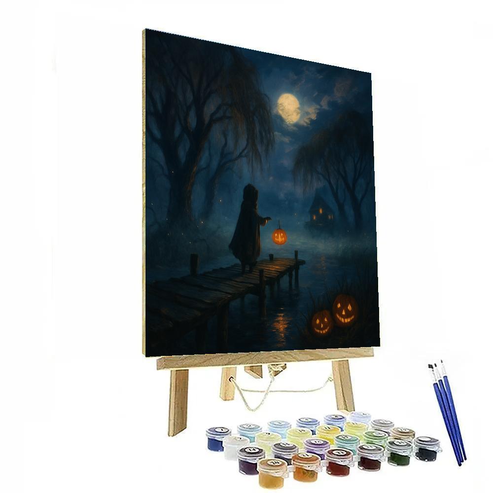 Whispering Lanterns Over Marsh Hollow Painting by numbers kit