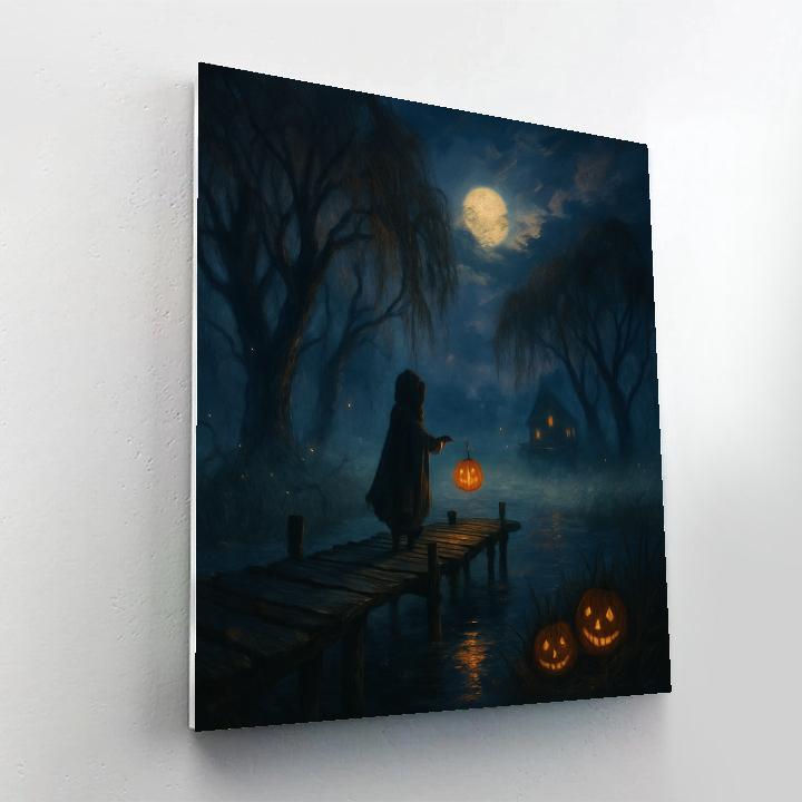Whispering Lanterns Over Marsh Hollow Painting by numbers kit