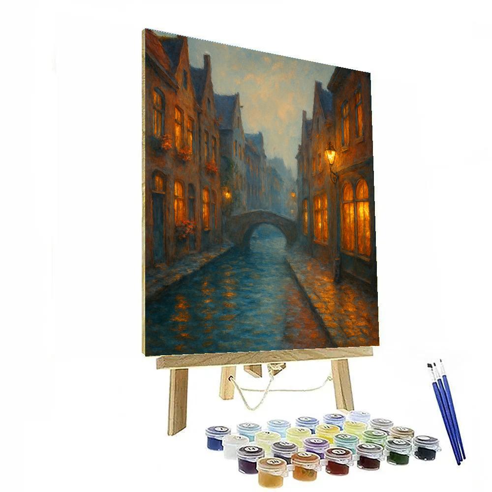 Lantern Dusk Over Canal Street Numbered painting kits