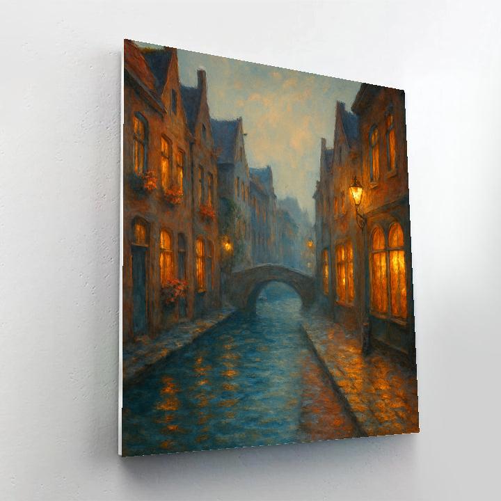 Lantern Dusk Over Canal Street Numbered painting kits
