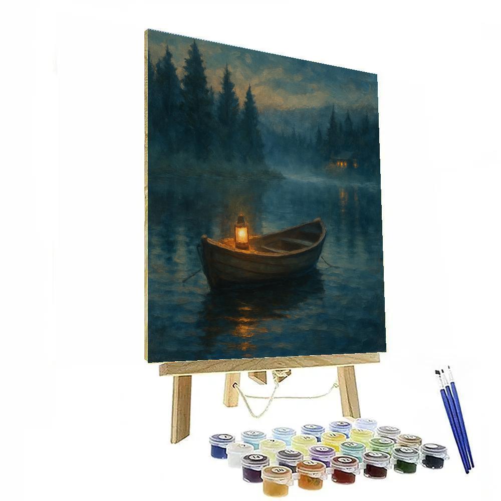 Lantern Evening On Cedar Lake Numbered painting kits