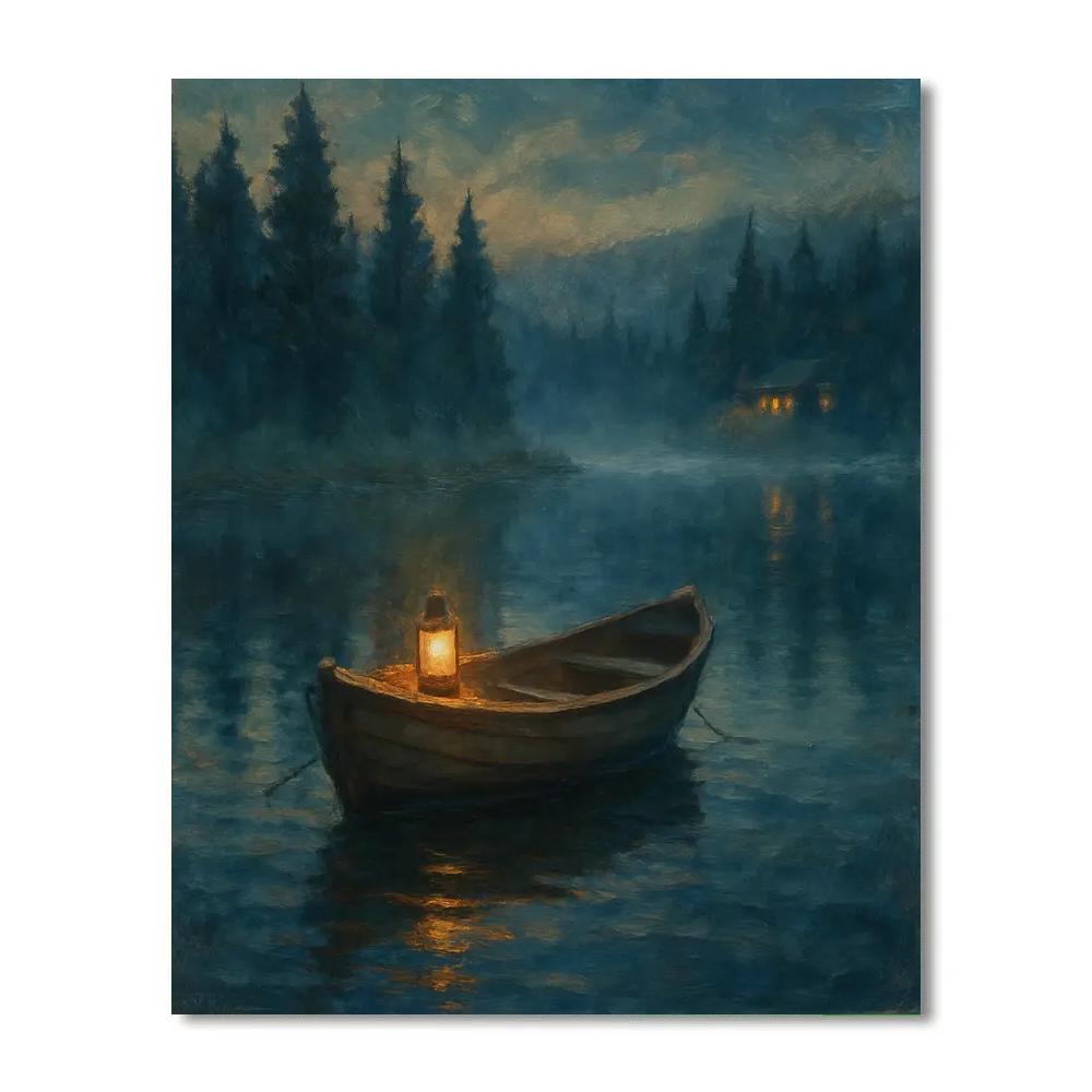 Lantern Evening On Cedar Lake Numbered painting kits