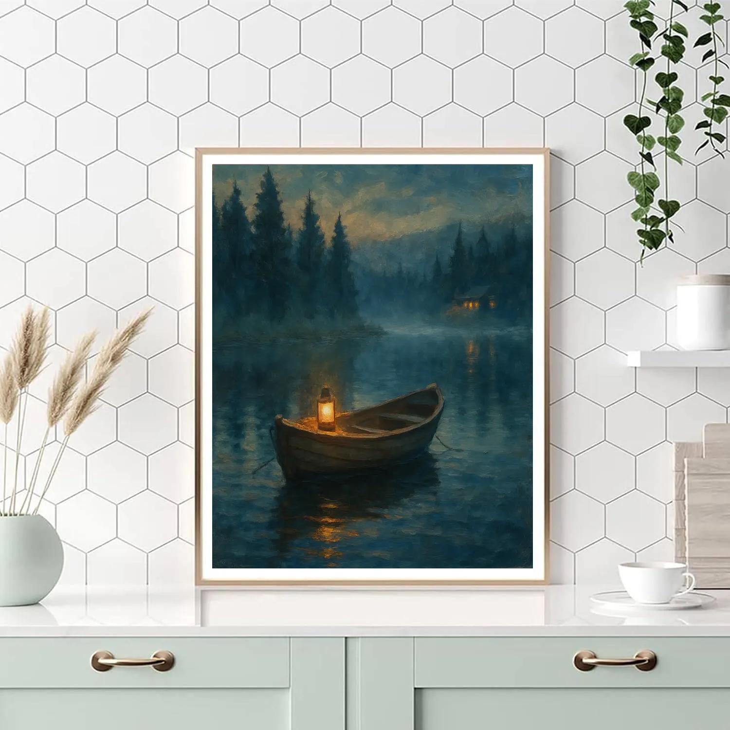 Lantern Evening On Cedar Lake Numbered painting kits