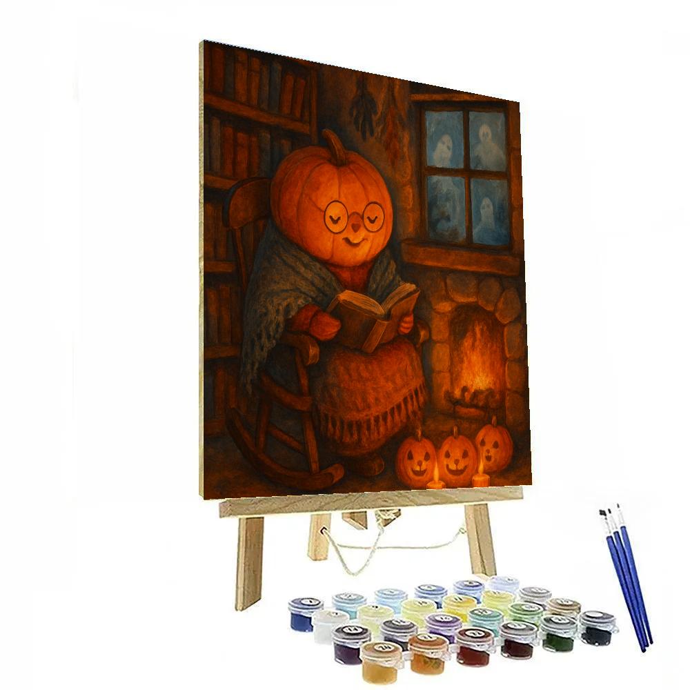 Pumpkin Librarian Of The Haunted Hearth paint by numbers