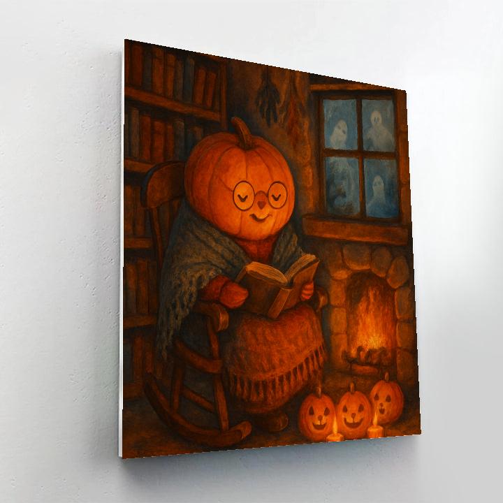 Pumpkin Librarian Of The Haunted Hearth paint by numbers