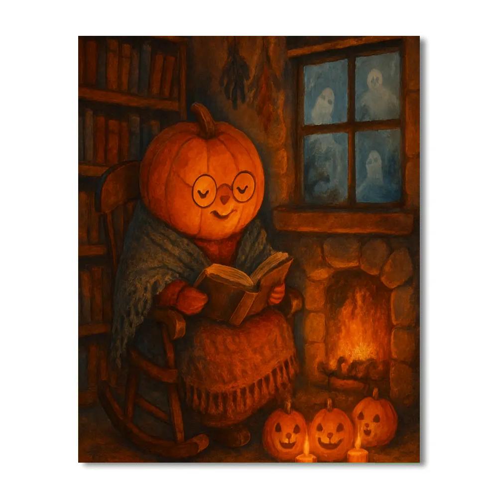 Pumpkin Librarian Of The Haunted Hearth paint by numbers