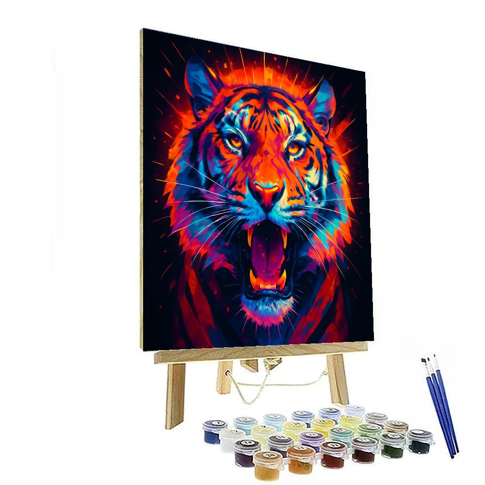 Solar Flare Tiger Gaze paint by number