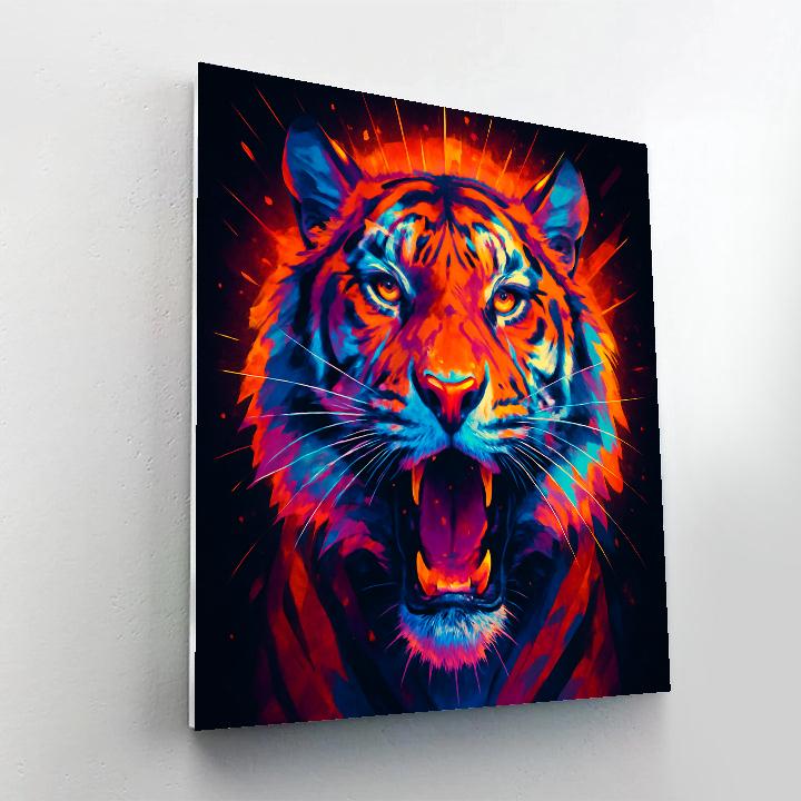 Solar Flare Tiger Gaze paint by number