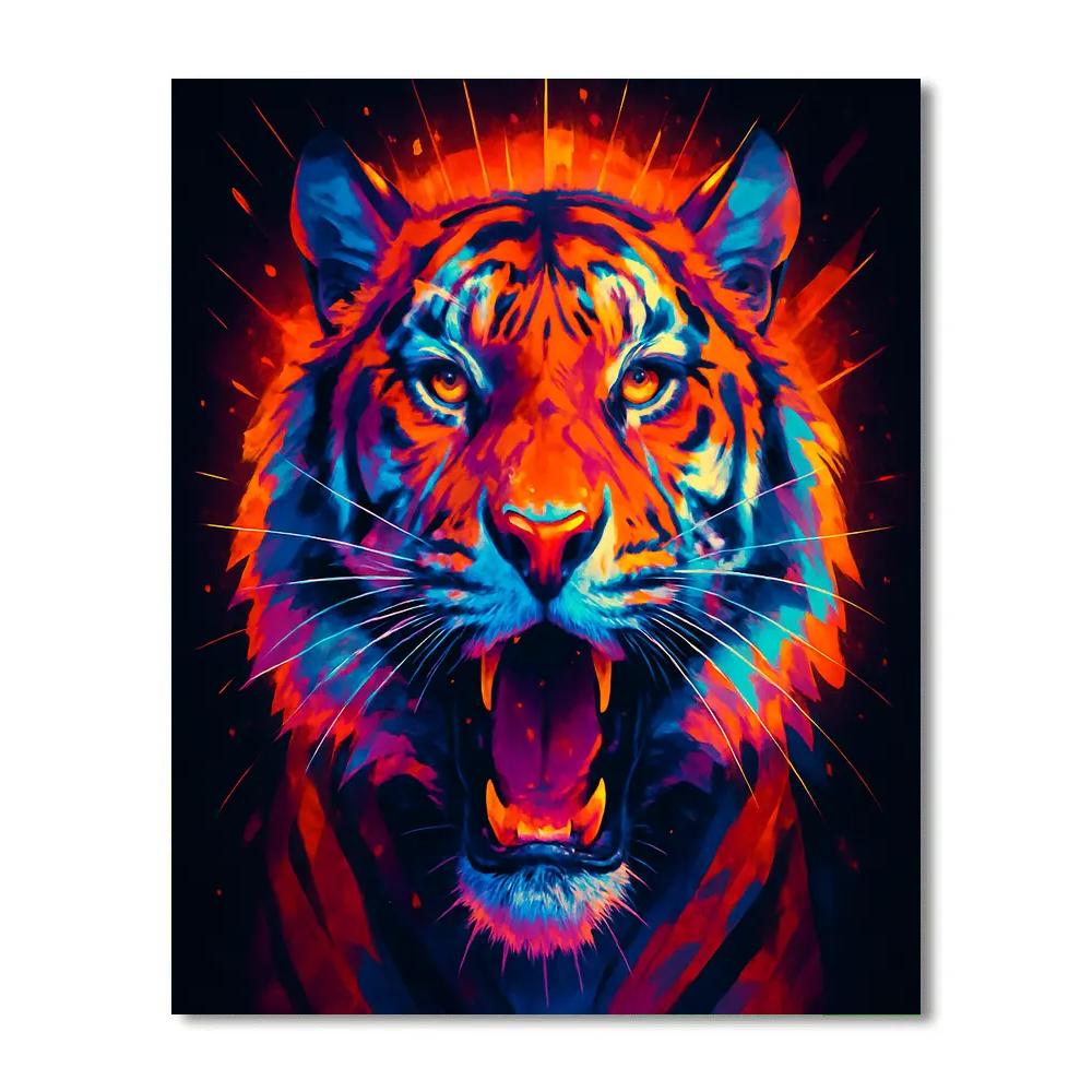 Solar Flare Tiger Gaze paint by number
