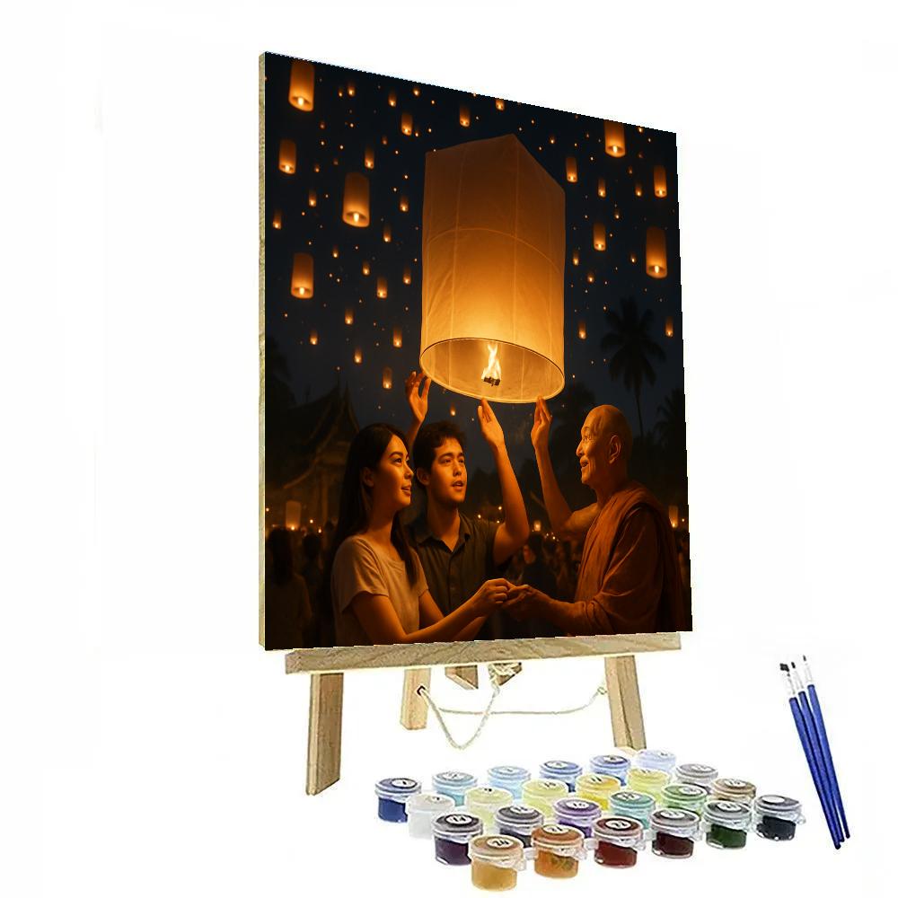 Lantern Release At Yi Peng Festival Chiang Mai Painting by numbers kit