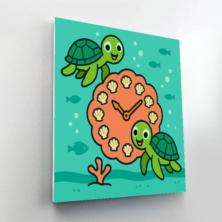 Time Traveling Turtles Of The Coral Clock paint by number
