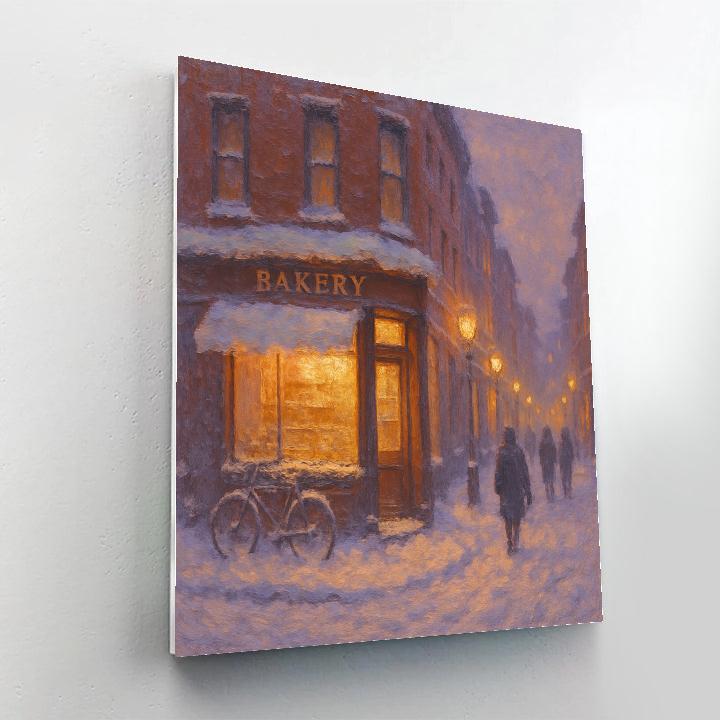 Snowy Corner Bakery Twilight Numbered painting kits