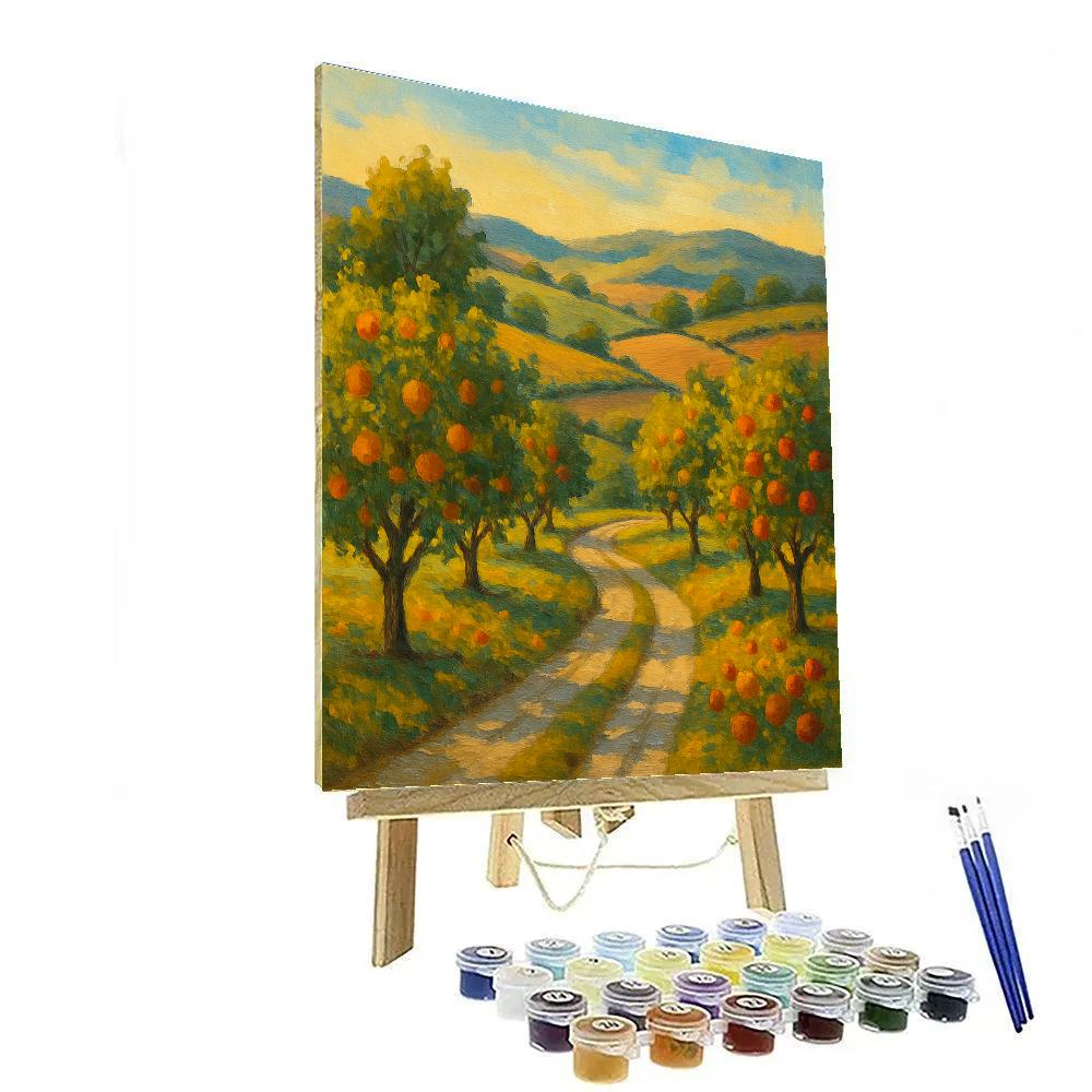 Amber Lane Through The Orchard Hills Number painting
