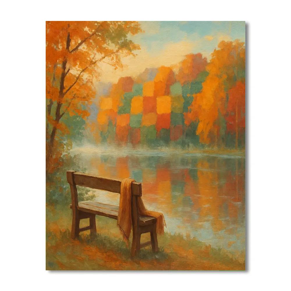Autumn Quilt Reflections DIY paint by numbers