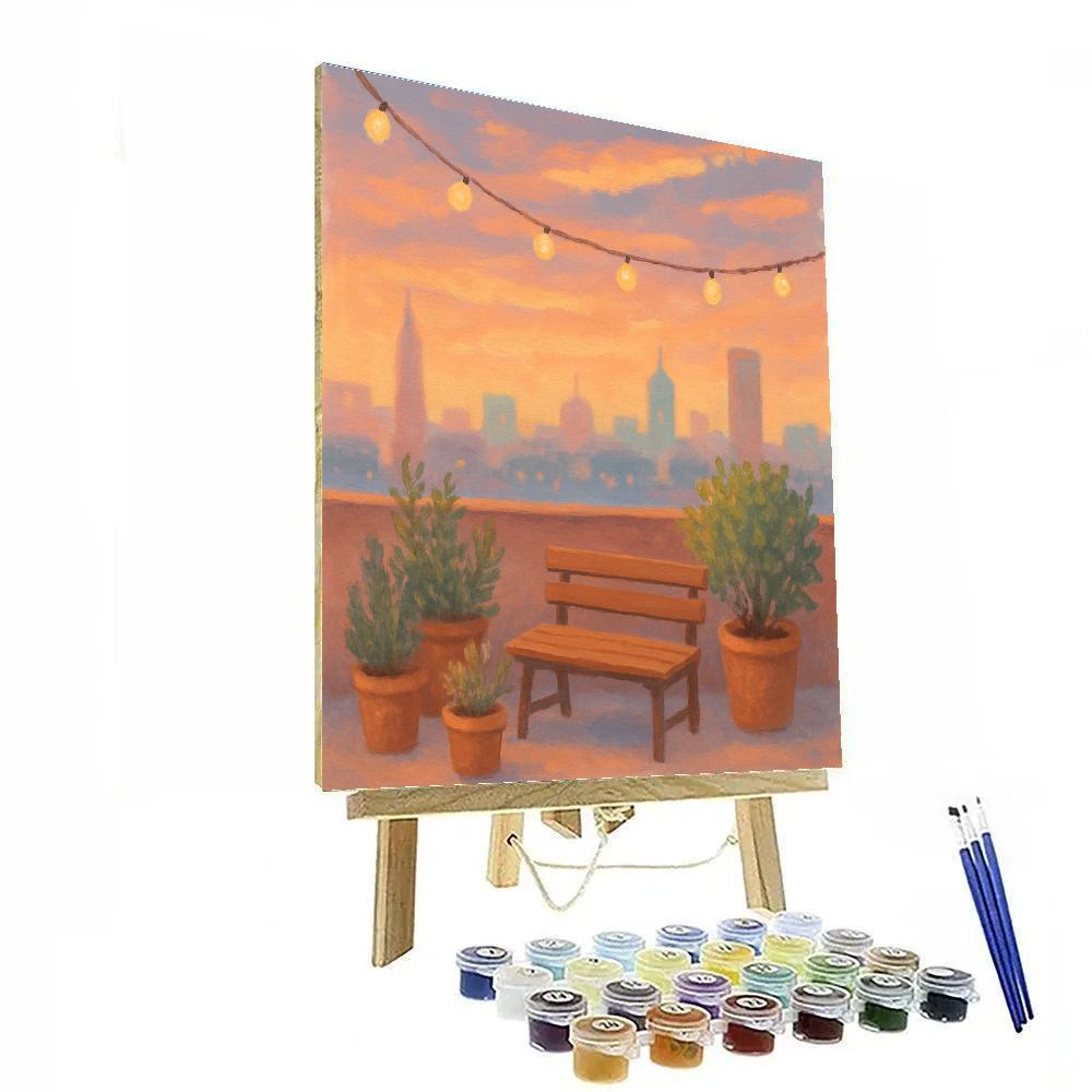 Rooftop Garden Above The Lights Paint by numbers art