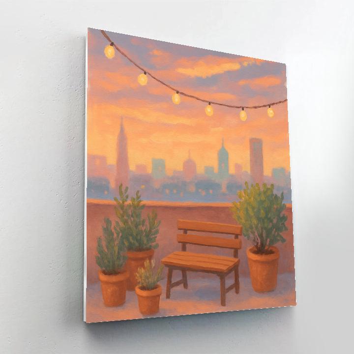Rooftop Garden Above The Lights Paint by numbers art