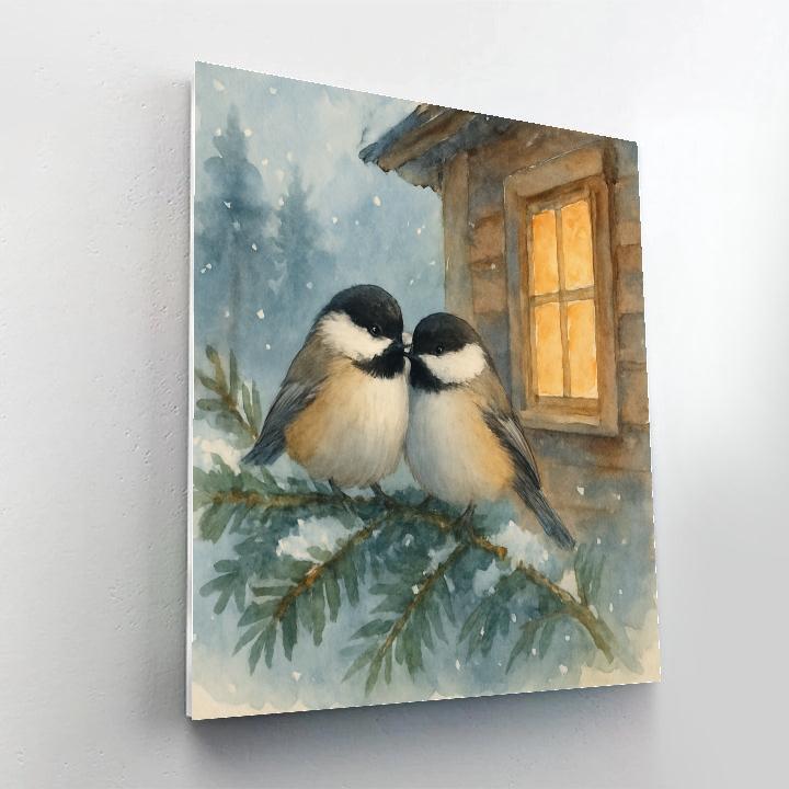 Winter Window Chickadees Paint by numbers kits