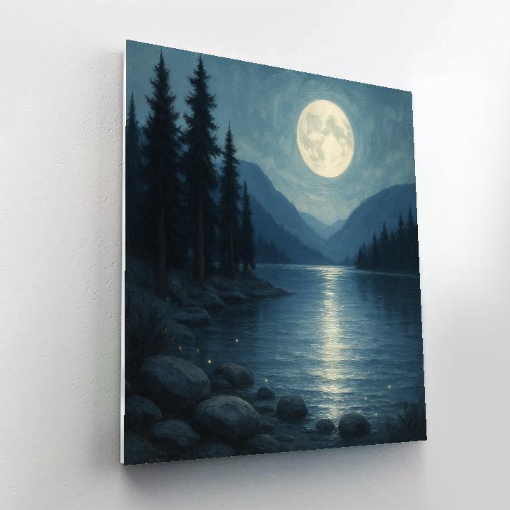 Moonlit Pines And Silver Lake Paint by numbers kits