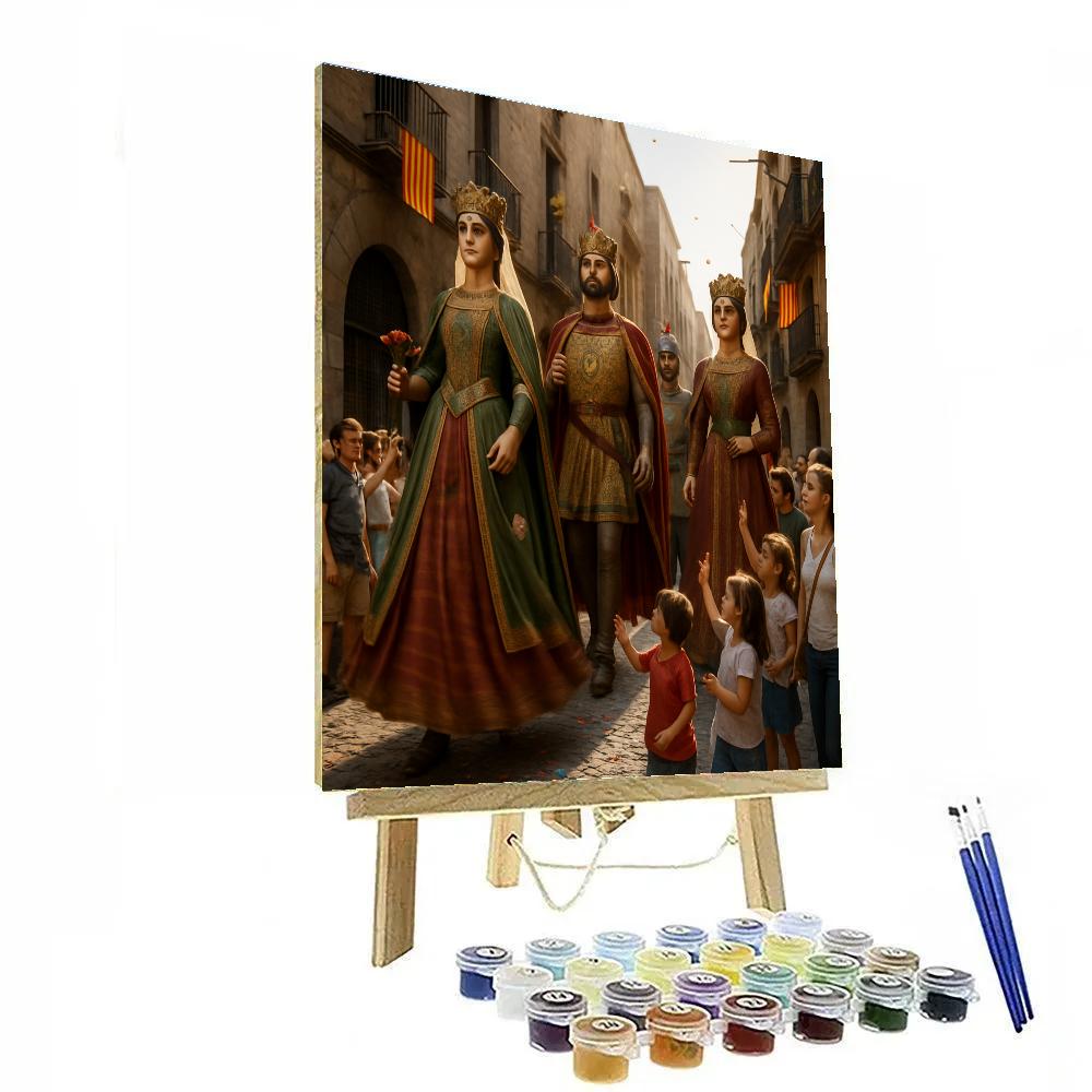 Procession Of Giants At La Merce Barcelona DIY paint by numbers