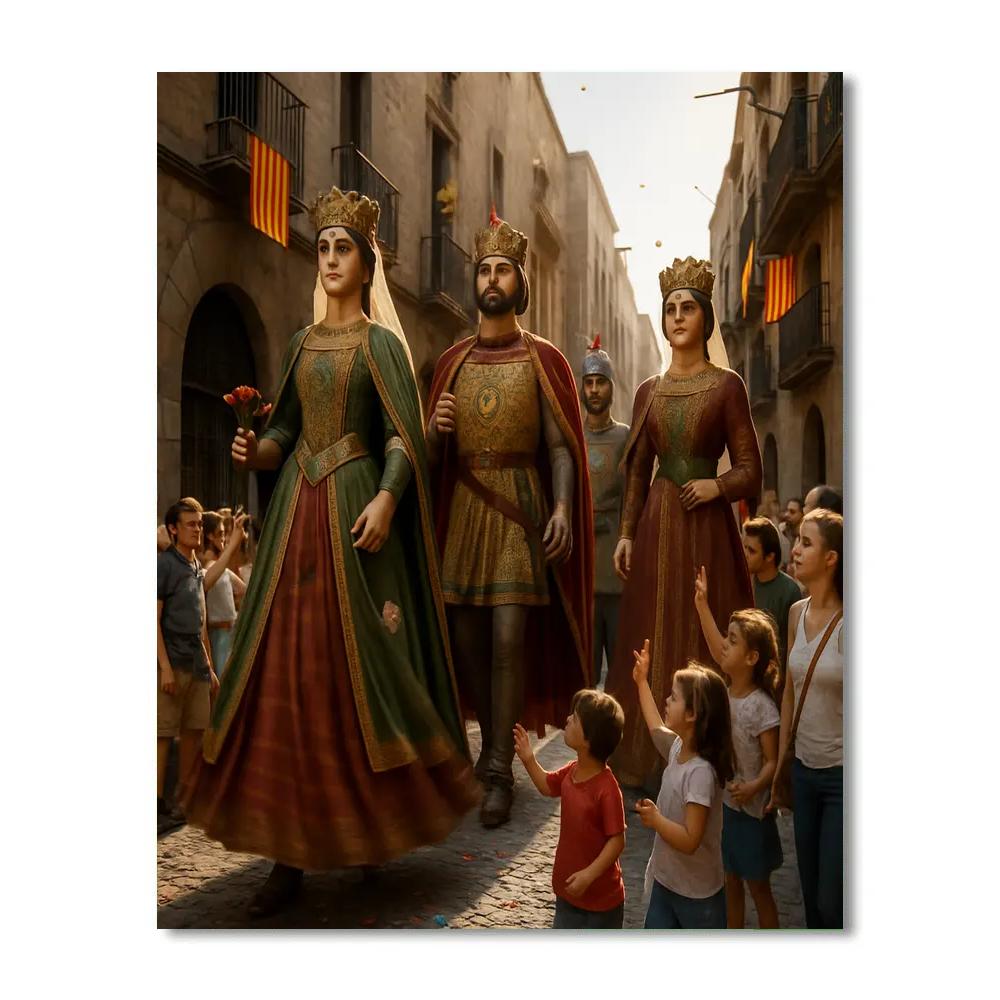 Procession Of Giants At La Merce Barcelona DIY paint by numbers