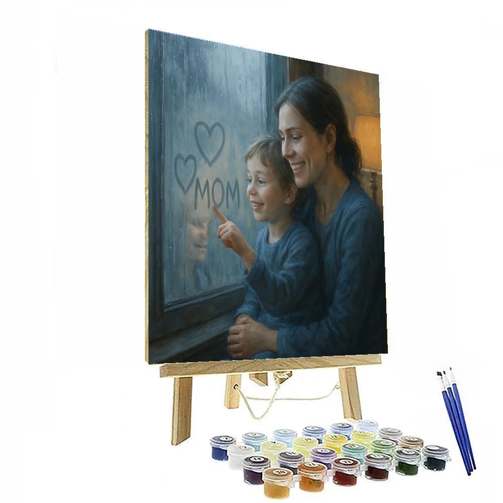 Rainy Day Window Drawing With Mom paint by numbers