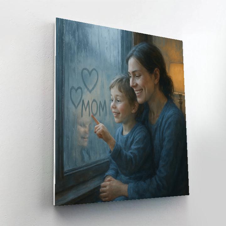 Rainy Day Window Drawing With Mom paint by numbers