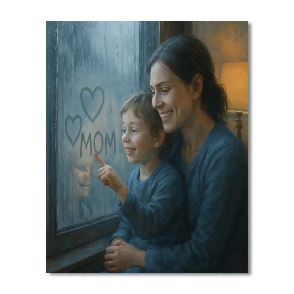 Rainy Day Window Drawing With Mom paint by numbers