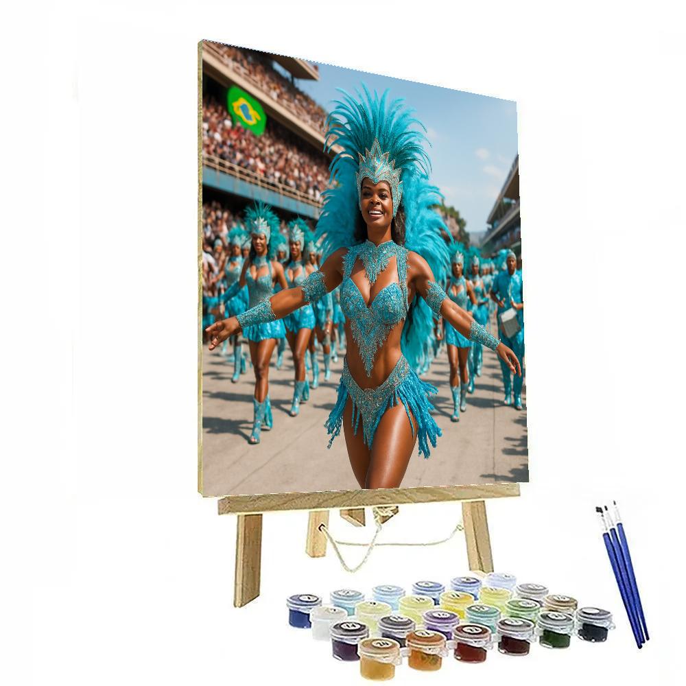 Daytime Parade At Rio Carnival Sambadrome paint by numbers